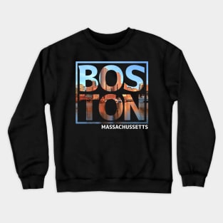 Boston Massachusetts Typography Crewneck Sweatshirt